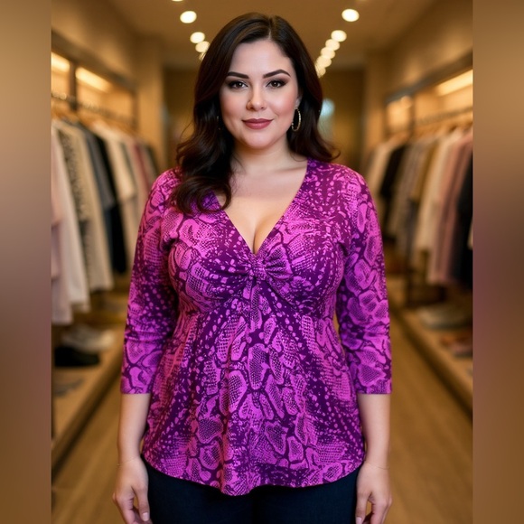 📦 REDUCED! Comfy Blouse has lots of S-t-r-e-t-c-h / Plus - Picture 1 of 5